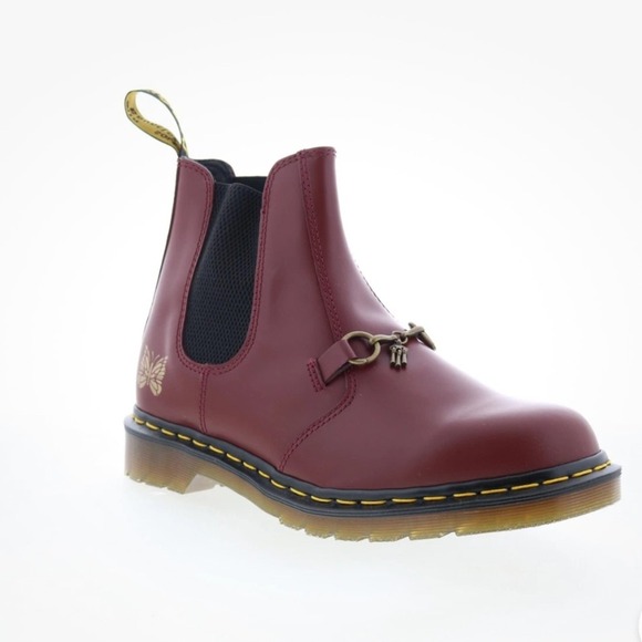 Dr. Martens NWB Size 12US Men's‎ Snaffle Needles Burgundy Leather Chelsea Boots - Picture 3 of 13